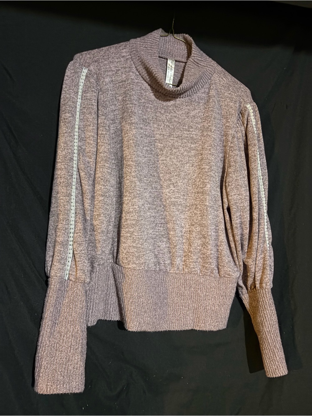 PerSeption Concept Mauve Heather Mock Neck Sweater